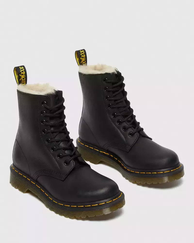 Dr. Martens Women's 1460 Serena Faux Fur Lined - Black