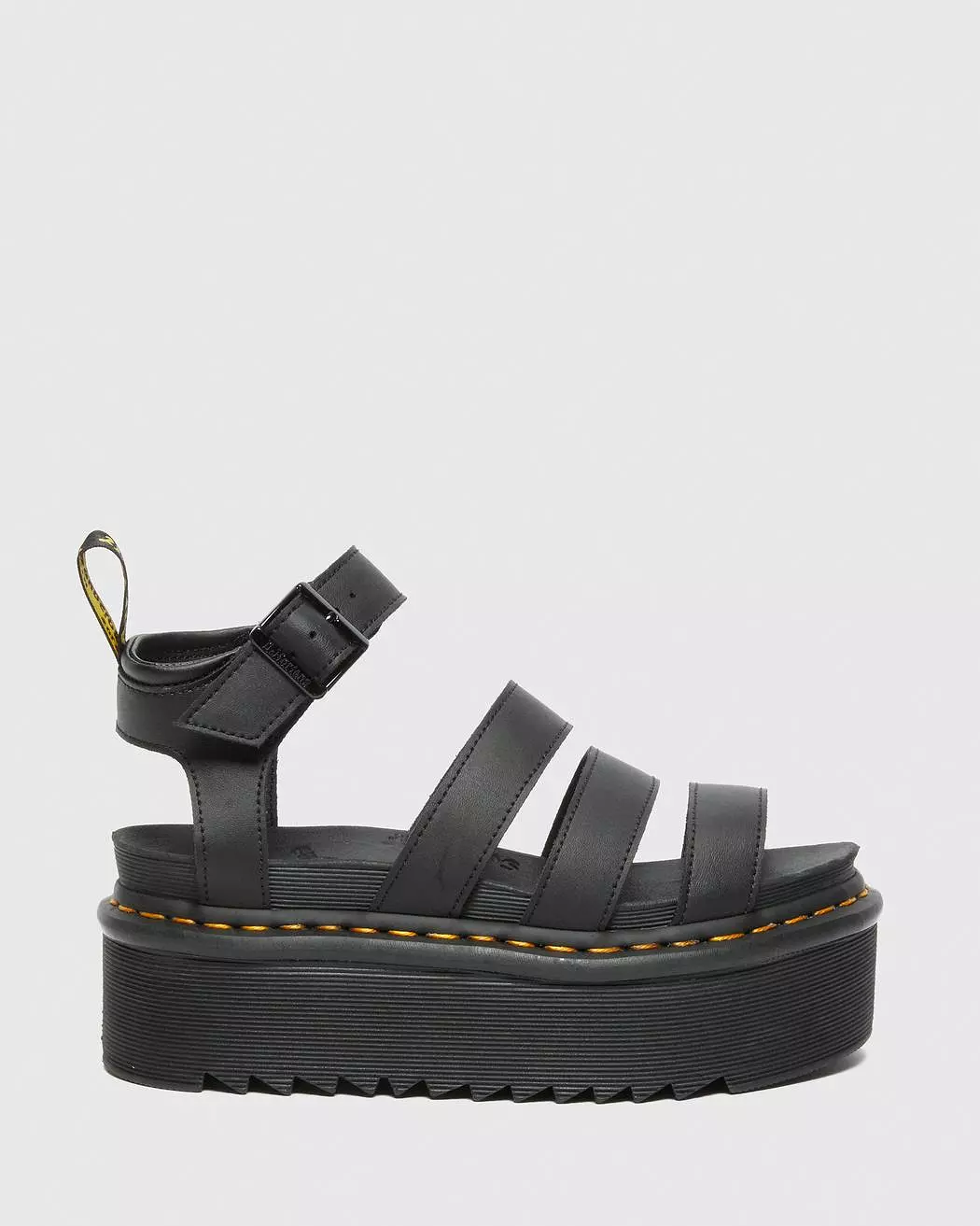 Dr. Martens Women's BLAIRE HYDRO LEATHER PLATFORM STRAP SANDALS (Black)