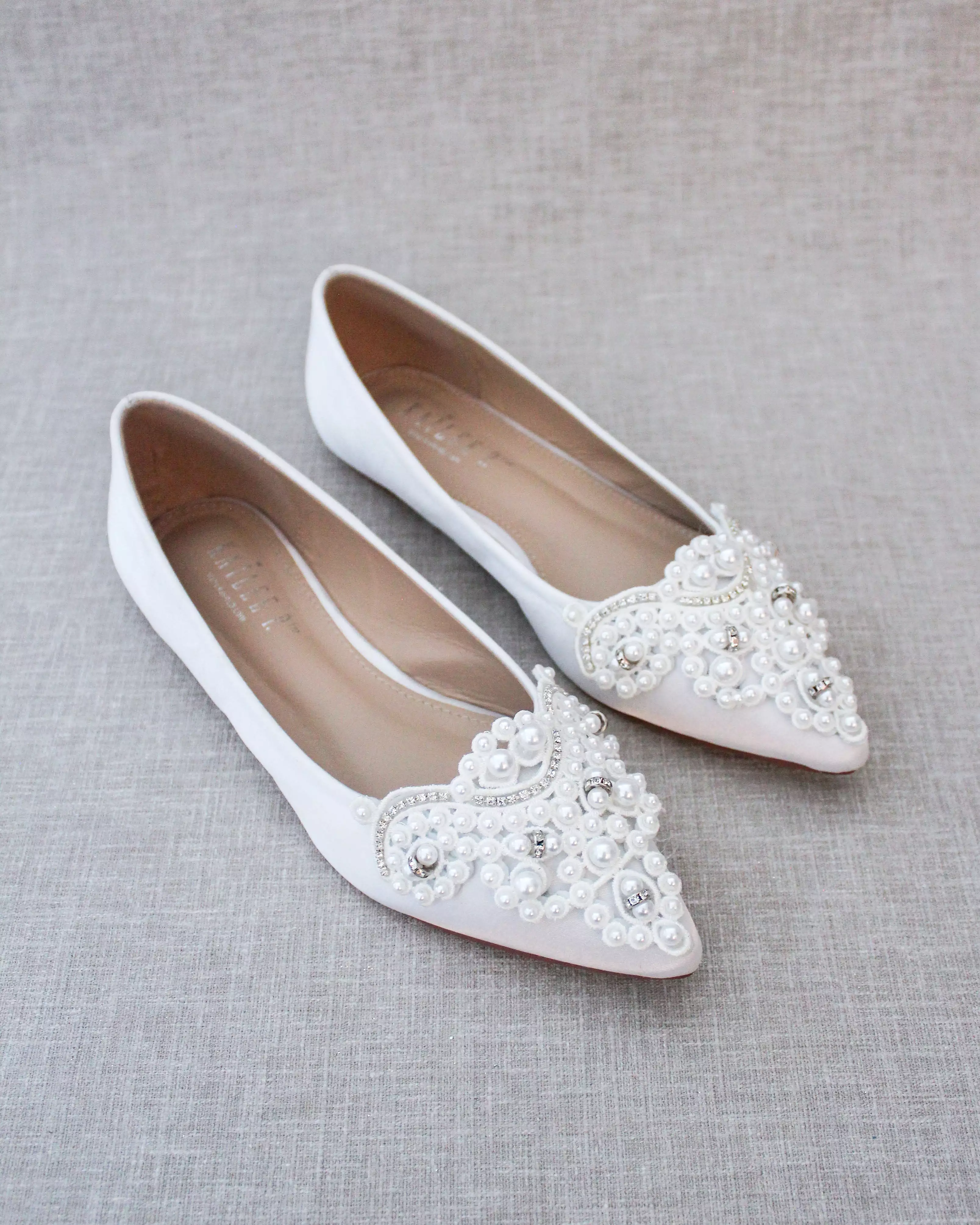 Embellished Pearl Flats for Brides