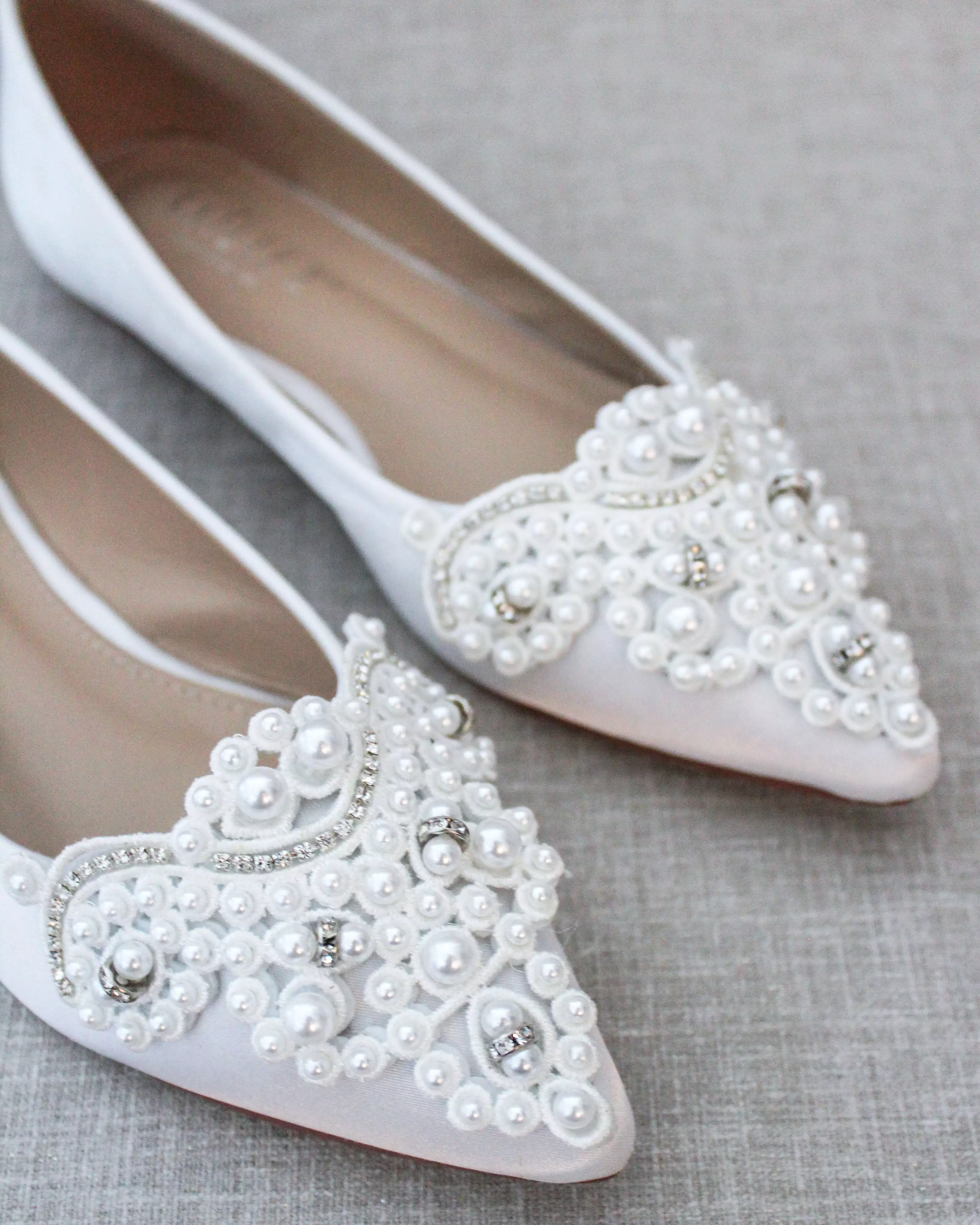 Embellished Pearl Flats for Brides