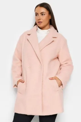 Evans Pink Boucle City Coat