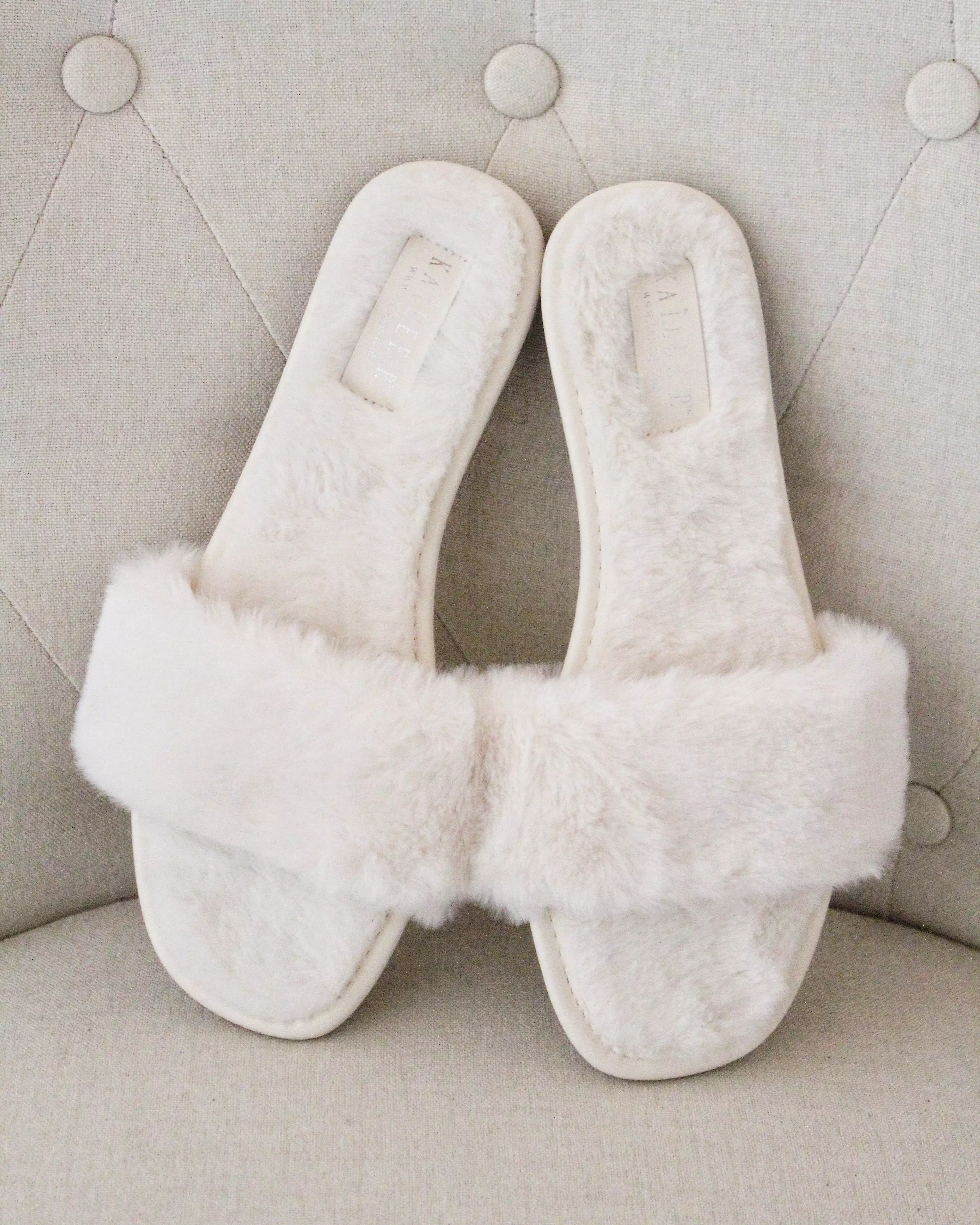 Faux Fur Slide Flat Wedding Sandals