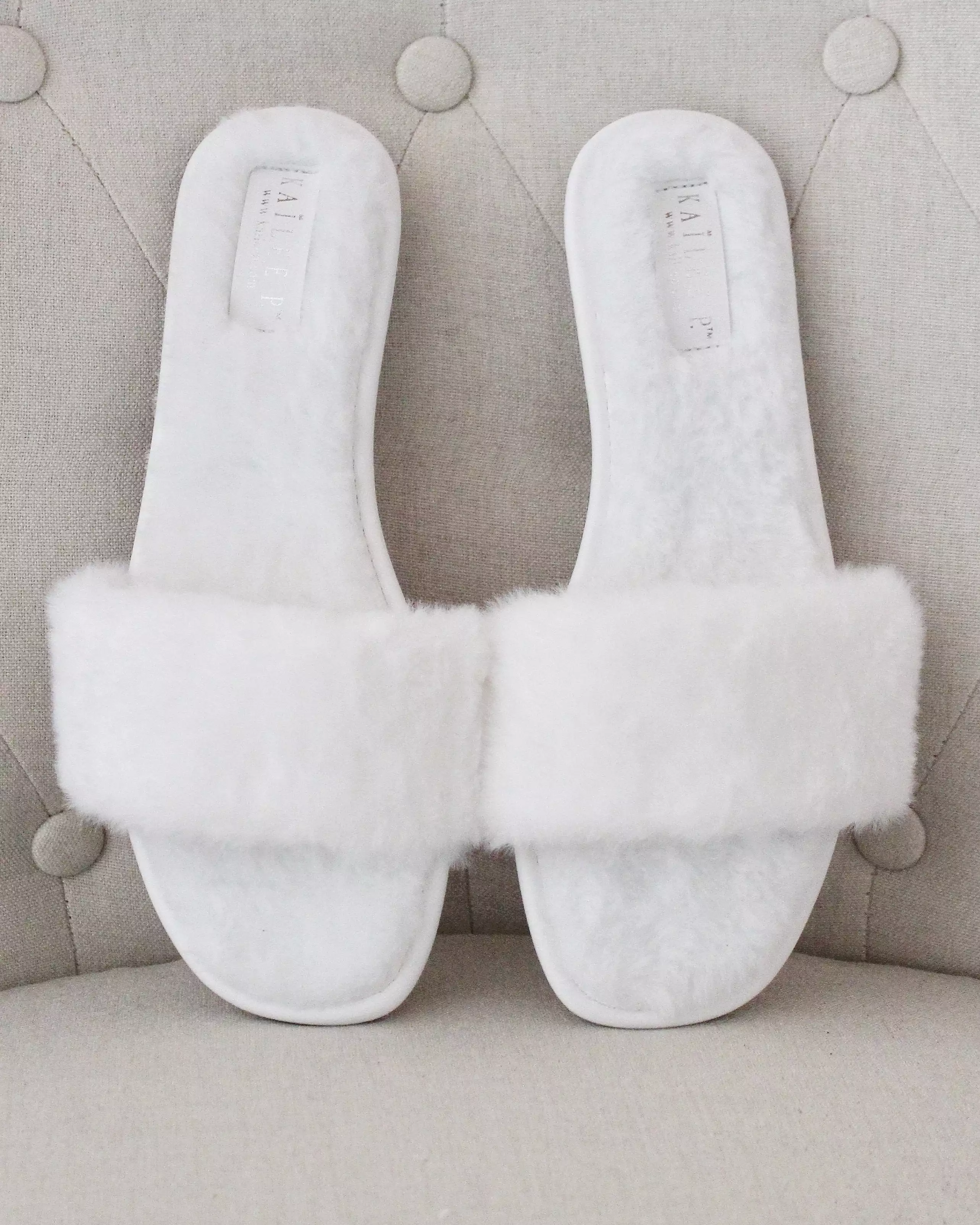 Faux Fur Slide Flat Wedding Sandals