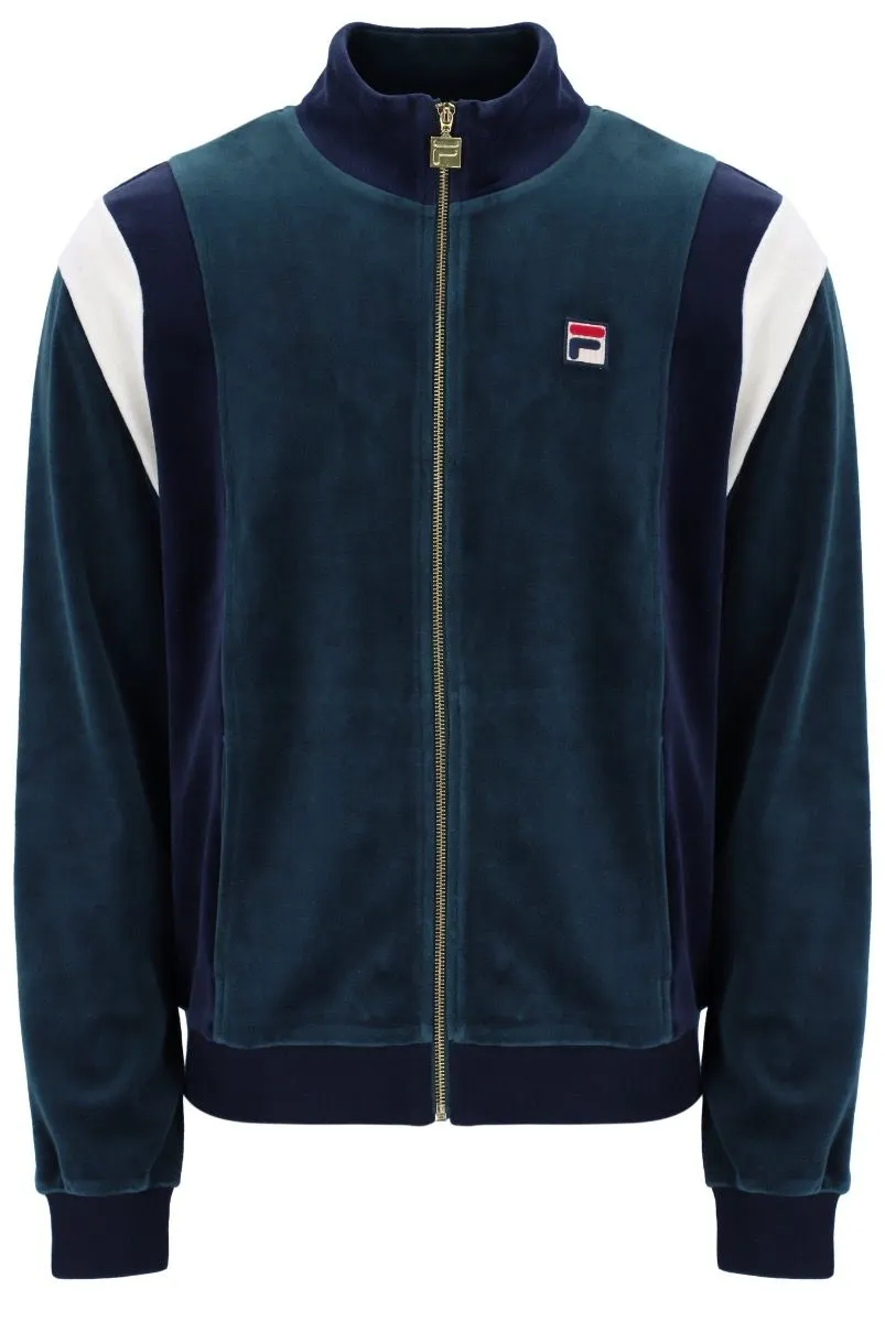 Fila Floyd Velour Track Jacket Dark Teal/Fila Navy/Egret