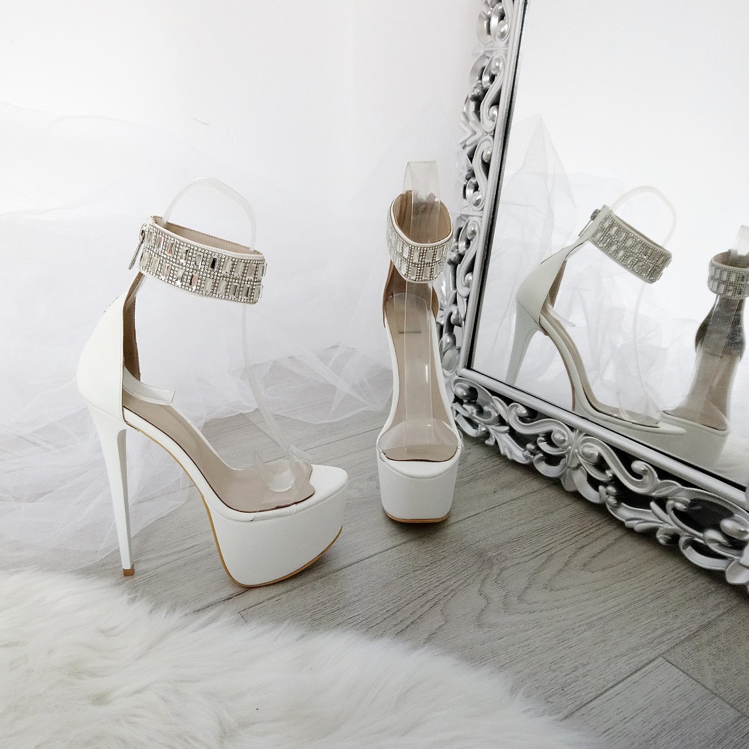 Gem Stone High Heel Platform Shoes