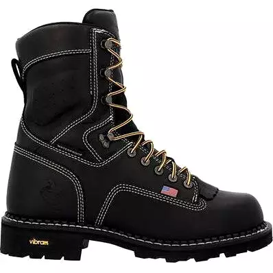 Georgia Men's USA Logger 8 Soft Toe WP Work Boot -Black- GB00603