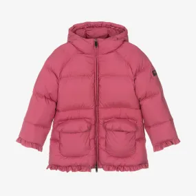 Girls Pink Down Padded Puffer Coat