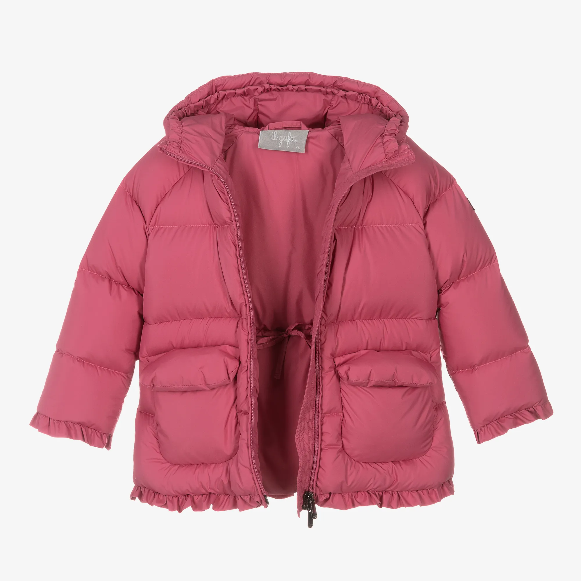 Girls Pink Down Padded Puffer Coat