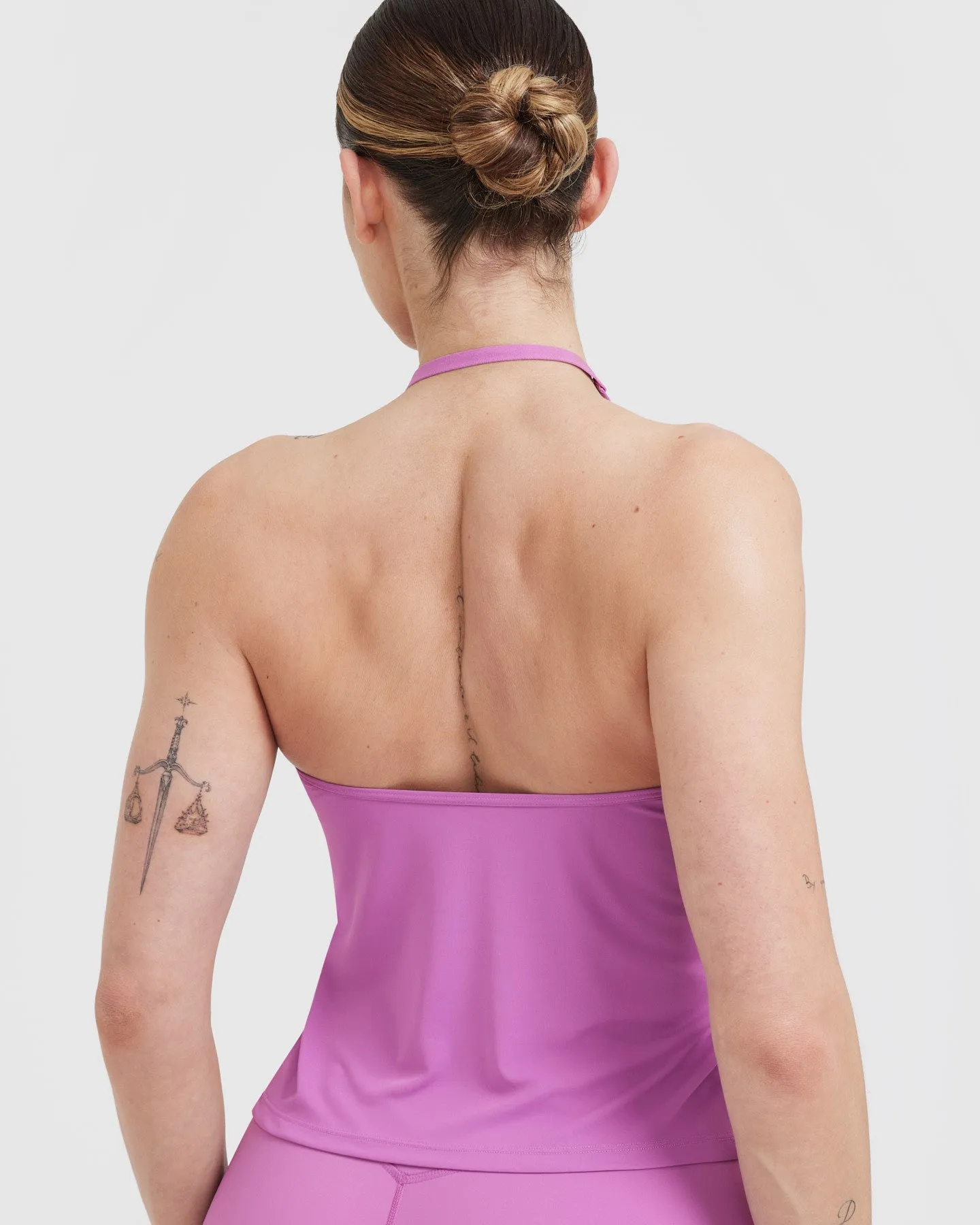 Go To High Neck Loose Crop Vest | Orchid Purple