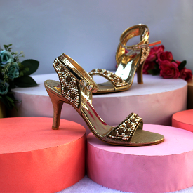 Golden Heel Sandal For Women