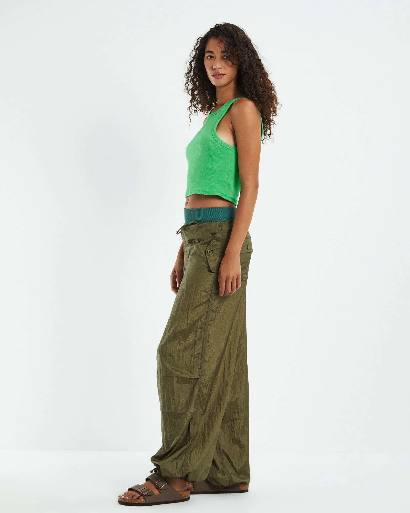 GP Co. Basics High Neck Crop Top Green