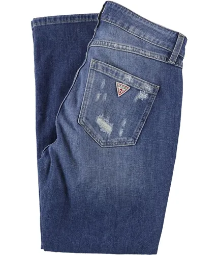 Guess Womens Intrigue Wash Cropped Straight Leg Jeans