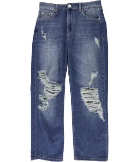 Guess Womens Intrigue Wash Cropped Straight Leg Jeans