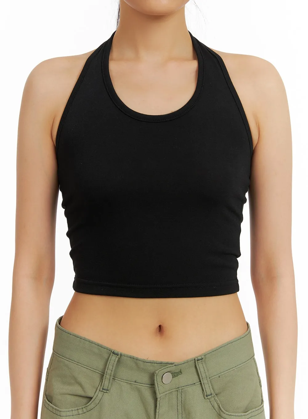 Halter Neck Crop Tank Top IA417