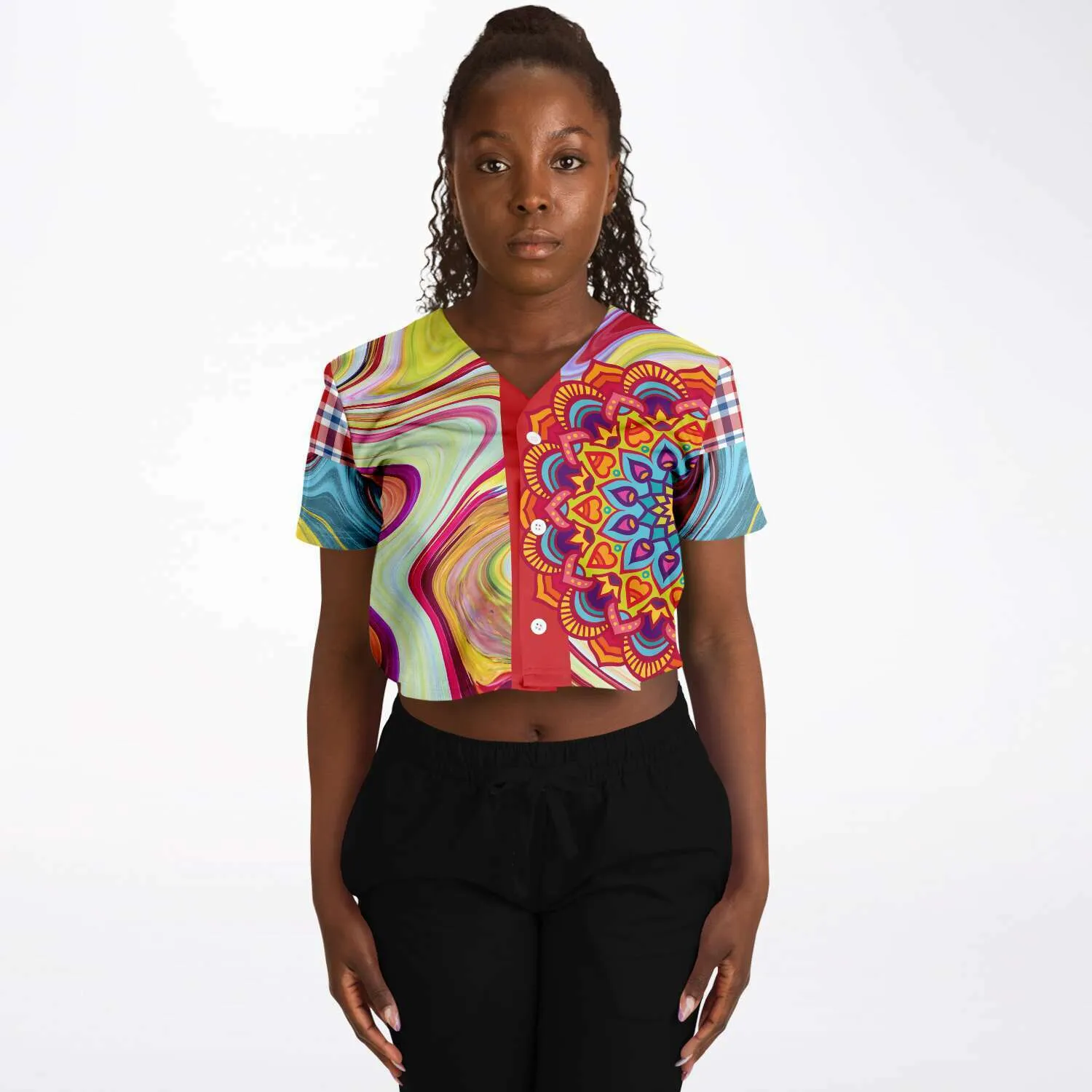 Hippy-Dippy Cropped Button Front Jersey