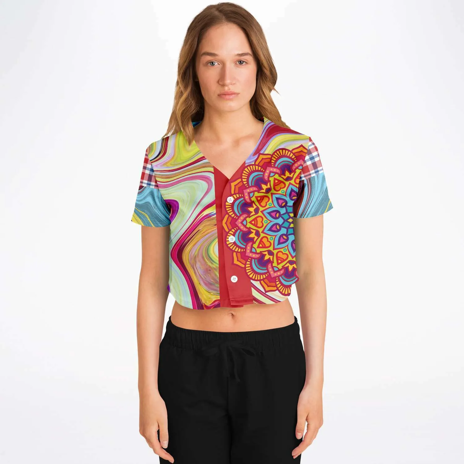 Hippy-Dippy Cropped Button Front Jersey