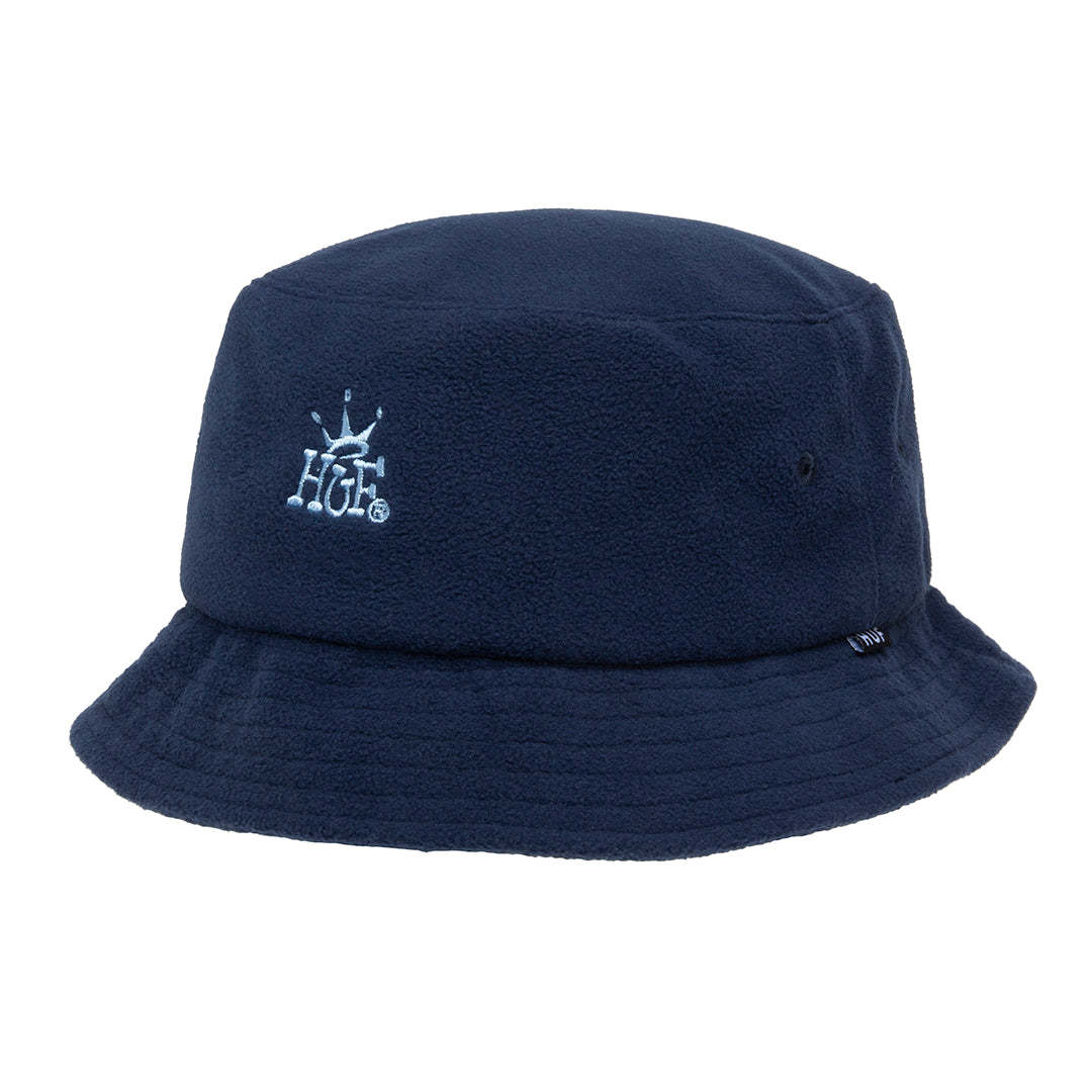 HUF CAP CROWN POLAR FLEECE BUCKET HAT NAVY