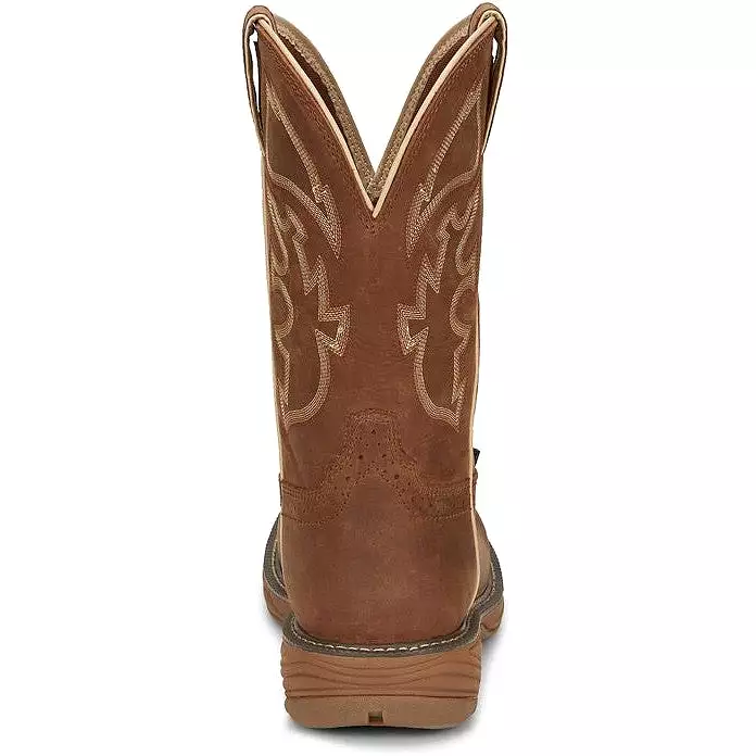 Justin Men's Rush 11 WP Western Work Boot -Tan- WK4330