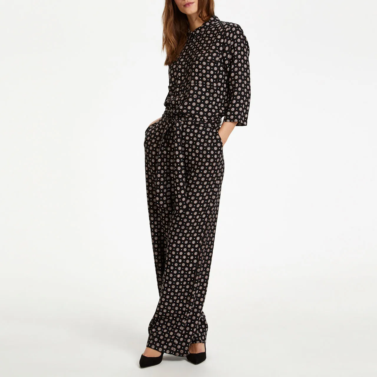 KAFFE ONLINE EXCLUSIVE Rutie Printed Jumpsuit - Black