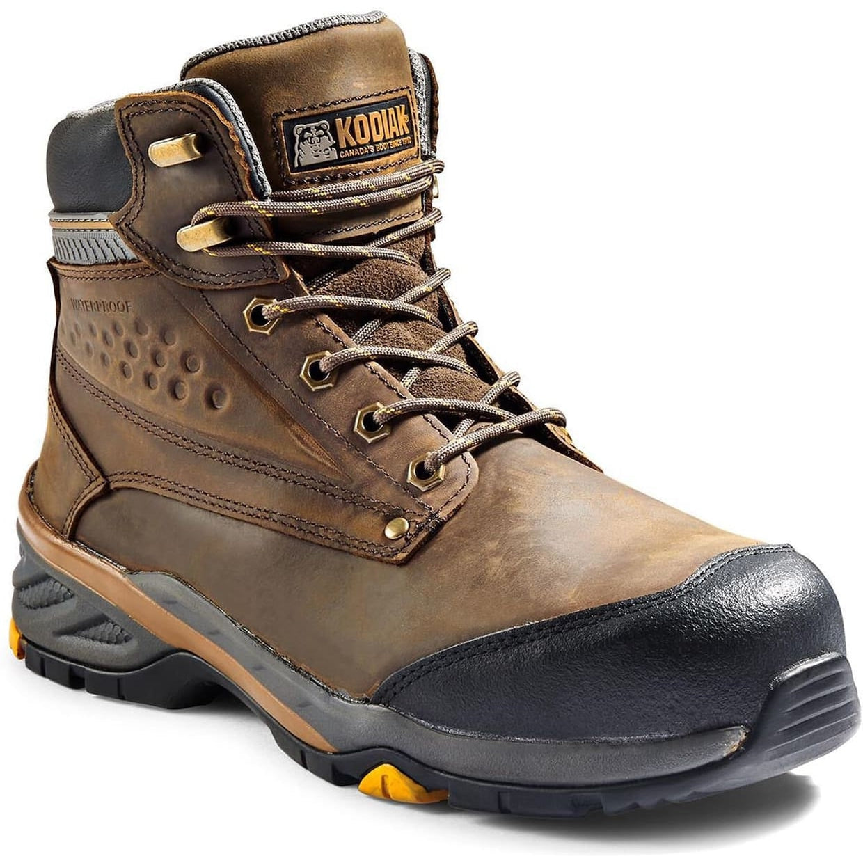 Kodiak Men's Crusade 6 Comp Toe WP Hiker Safety Work Boot -Brown- K4NKAD