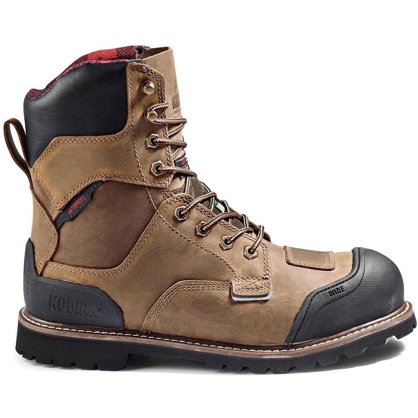 Kodiak Men's Generations Widebody 8 Comp Toe WP Work Boot -Brown- 4TGCBN