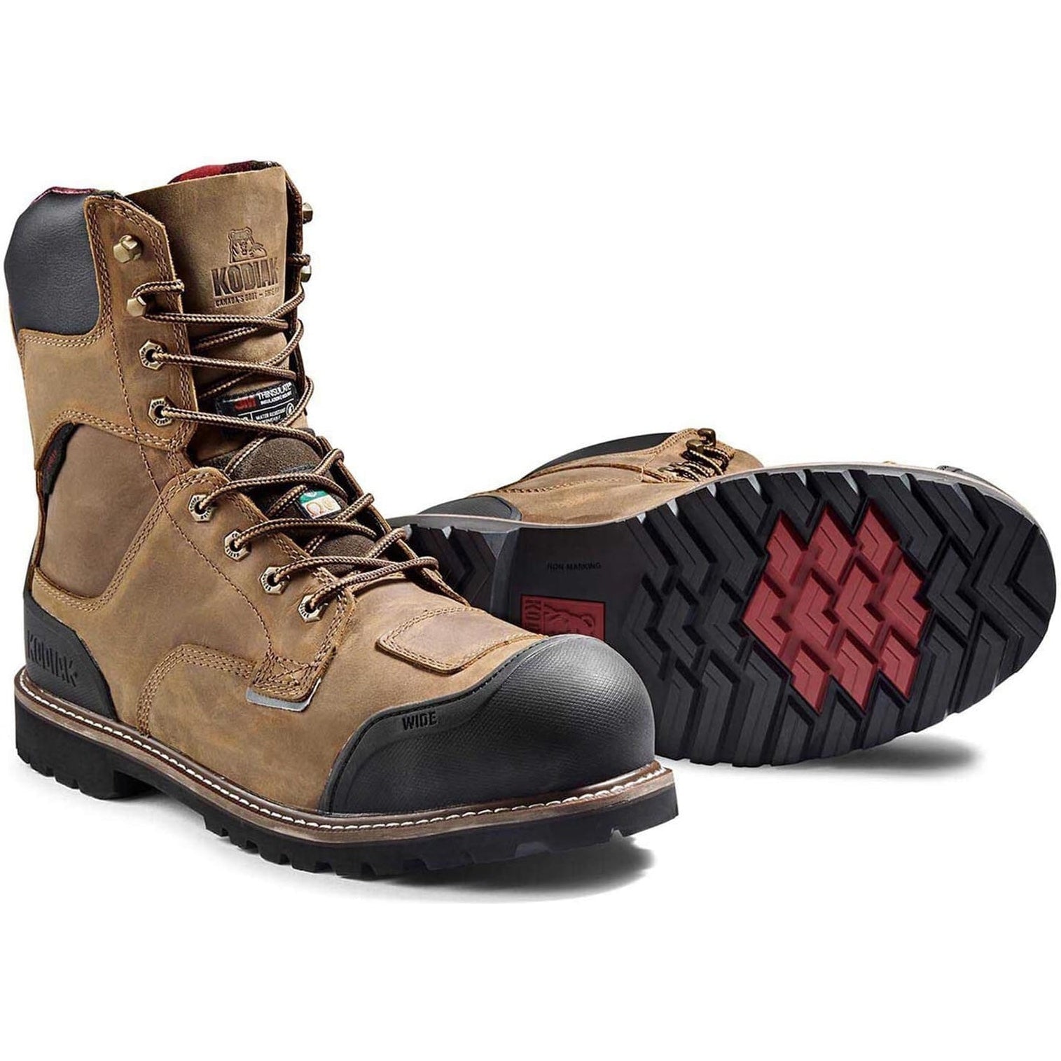 Kodiak Men's Generations Widebody 8 Comp Toe WP Work Boot -Brown- 4TGCBN