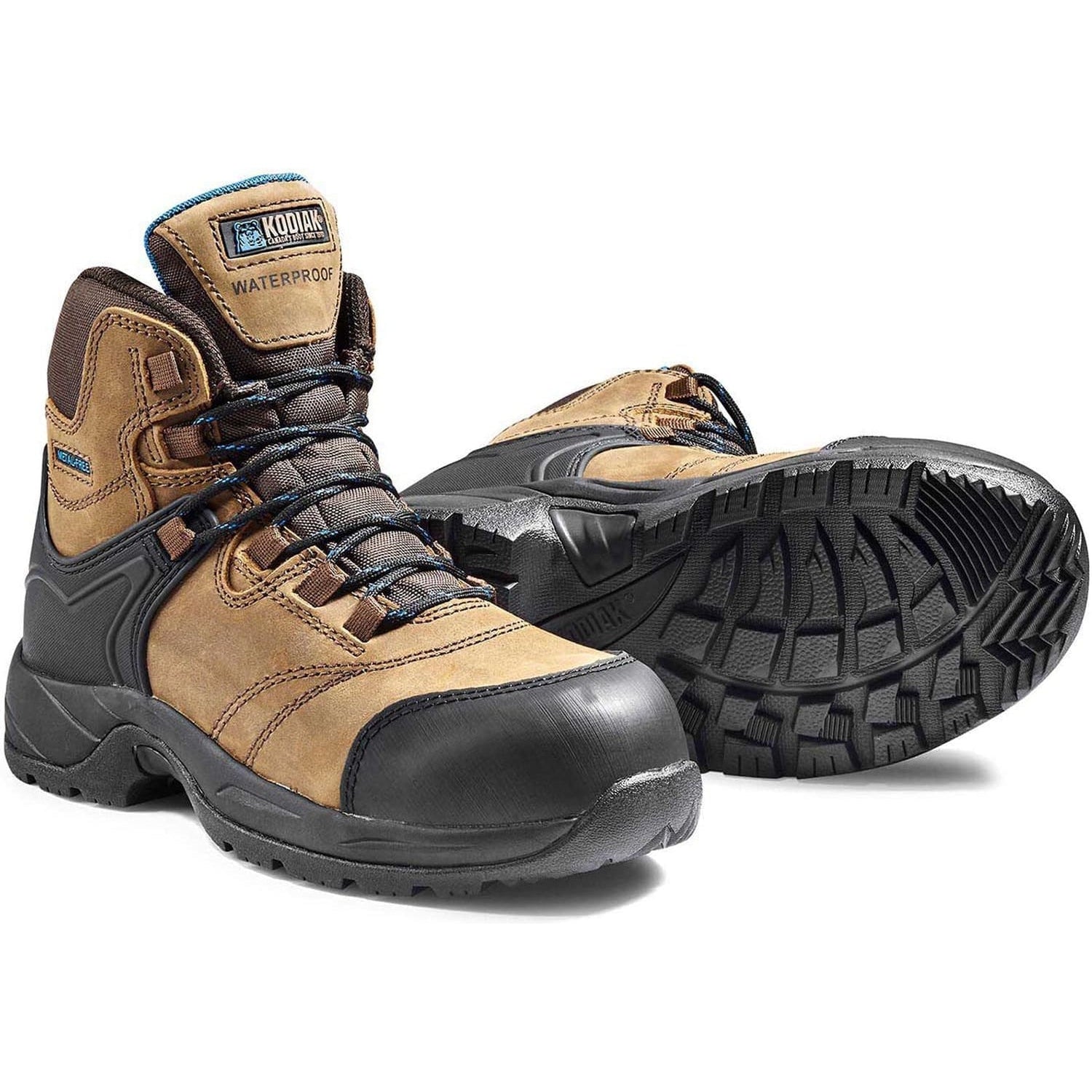 Kodiak Men's Journey 6 Comp Toe WP Hiker Safety Work Boot -Brown- K4NKFD