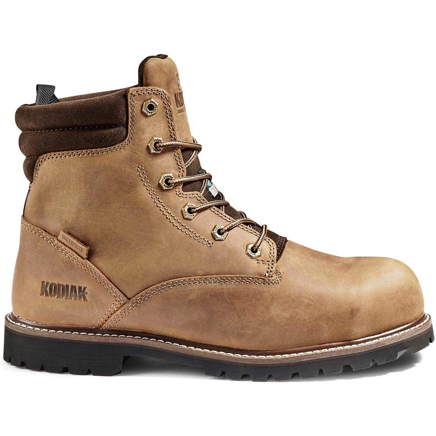 Kodiak Men's Mckinney 6 Comp Toe WP Safety Work Boot -Brown- K4TFBN