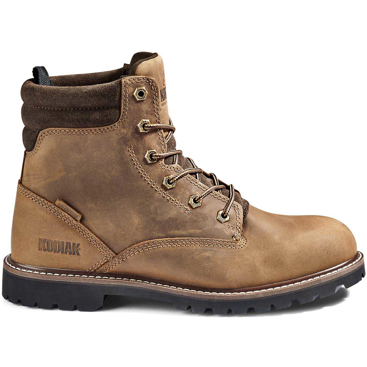 Kodiak Men's Mckinney 6 WP Slip Resist Safety Work Boot -Brown- 4TDQBN