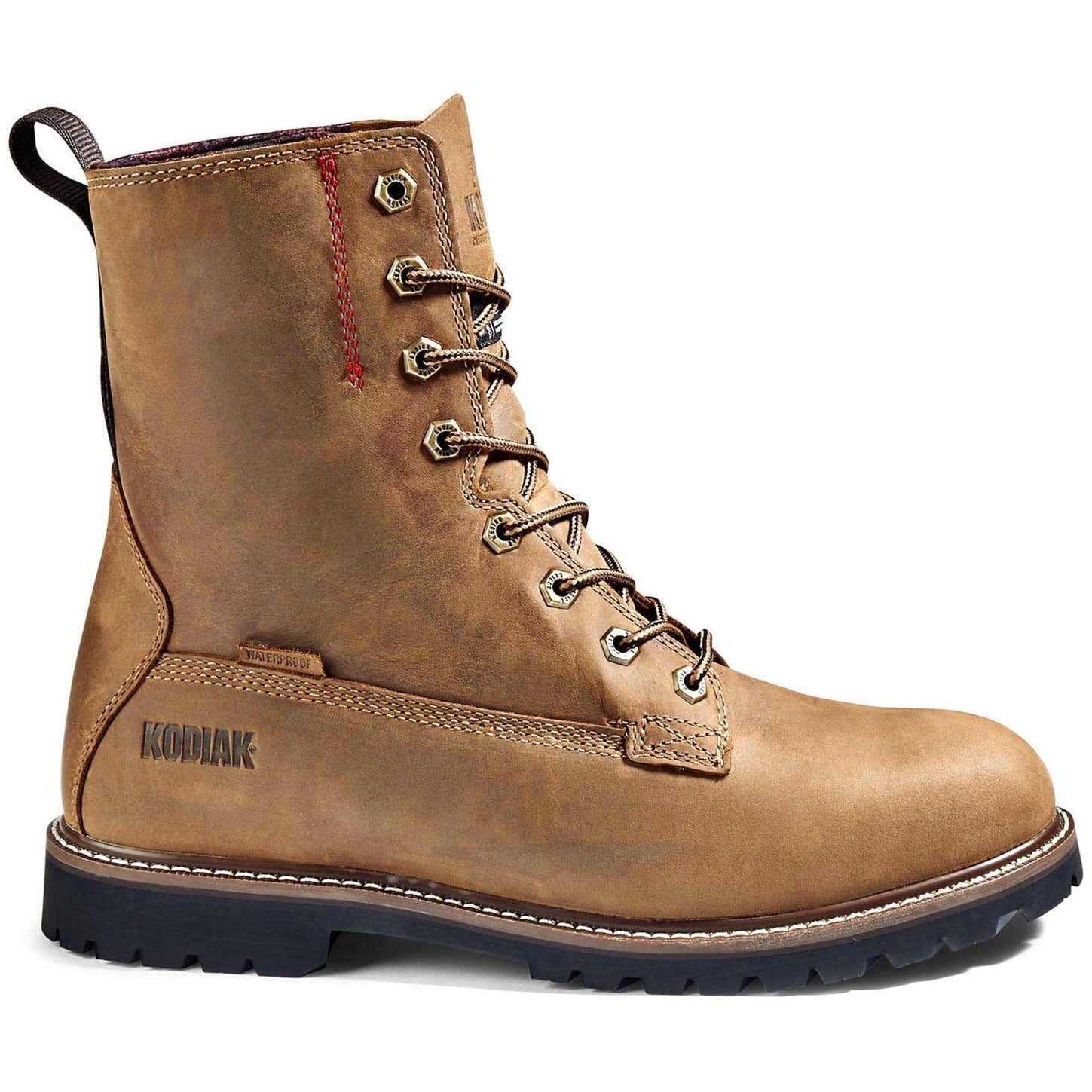 Kodiak Men's Mckinney 8 WP 200G Slip Resist Work Boot -Brown- 4TDRBN