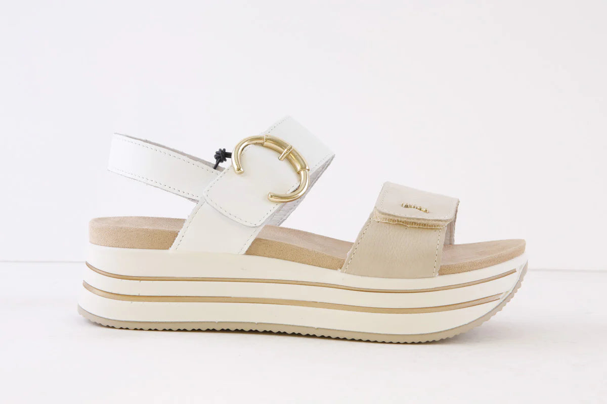 Ladies IGI & Co Sandals White/Cream Chunky Platform 5679166