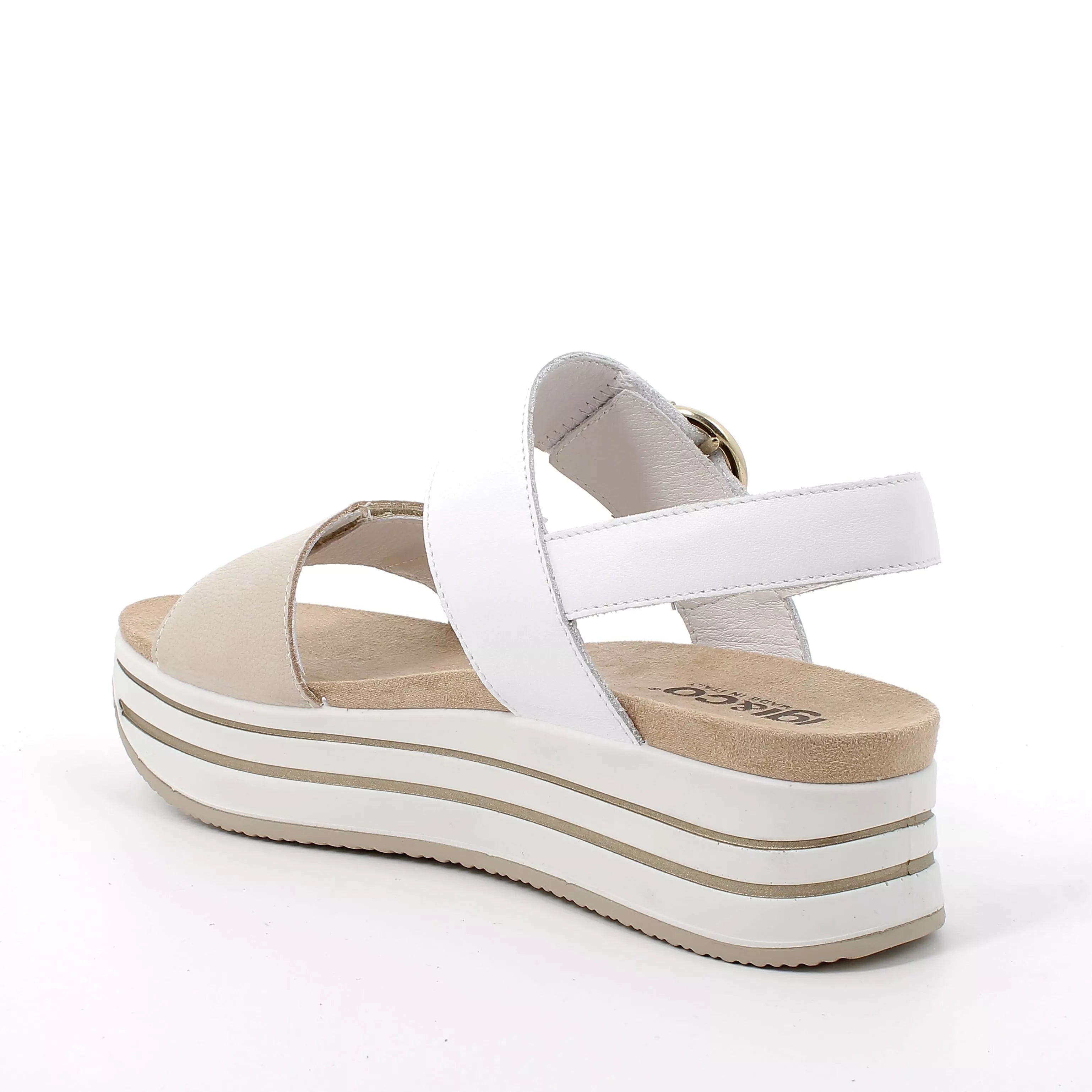 Ladies IGI & Co Sandals White/Cream Chunky Platform 5679166