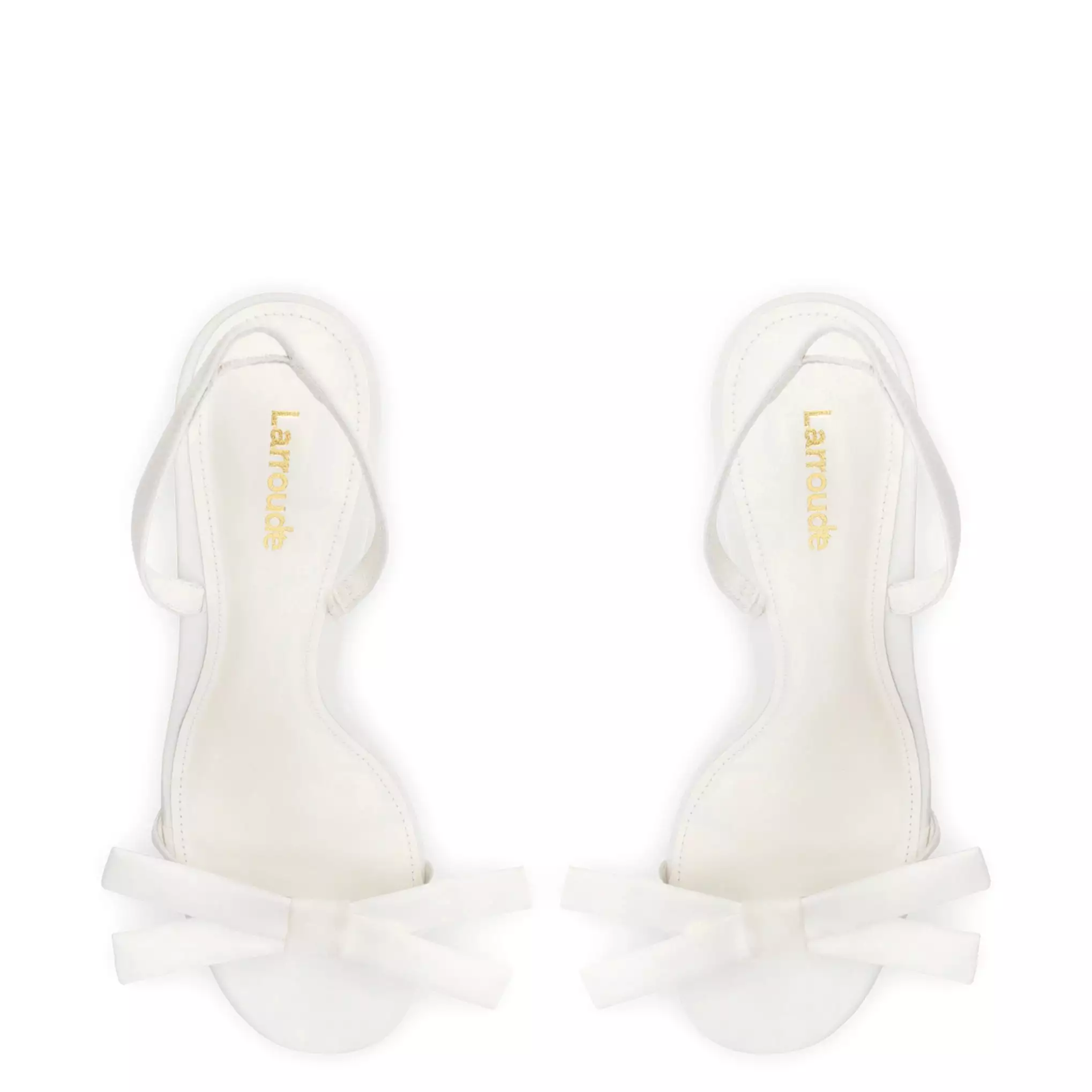 Larroudé x Markarian Bridal Sandal In White Satin