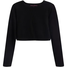 Long Sleeve High Neck Rib Crop Top