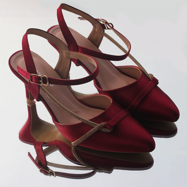 Maroon Heel Sandal for women