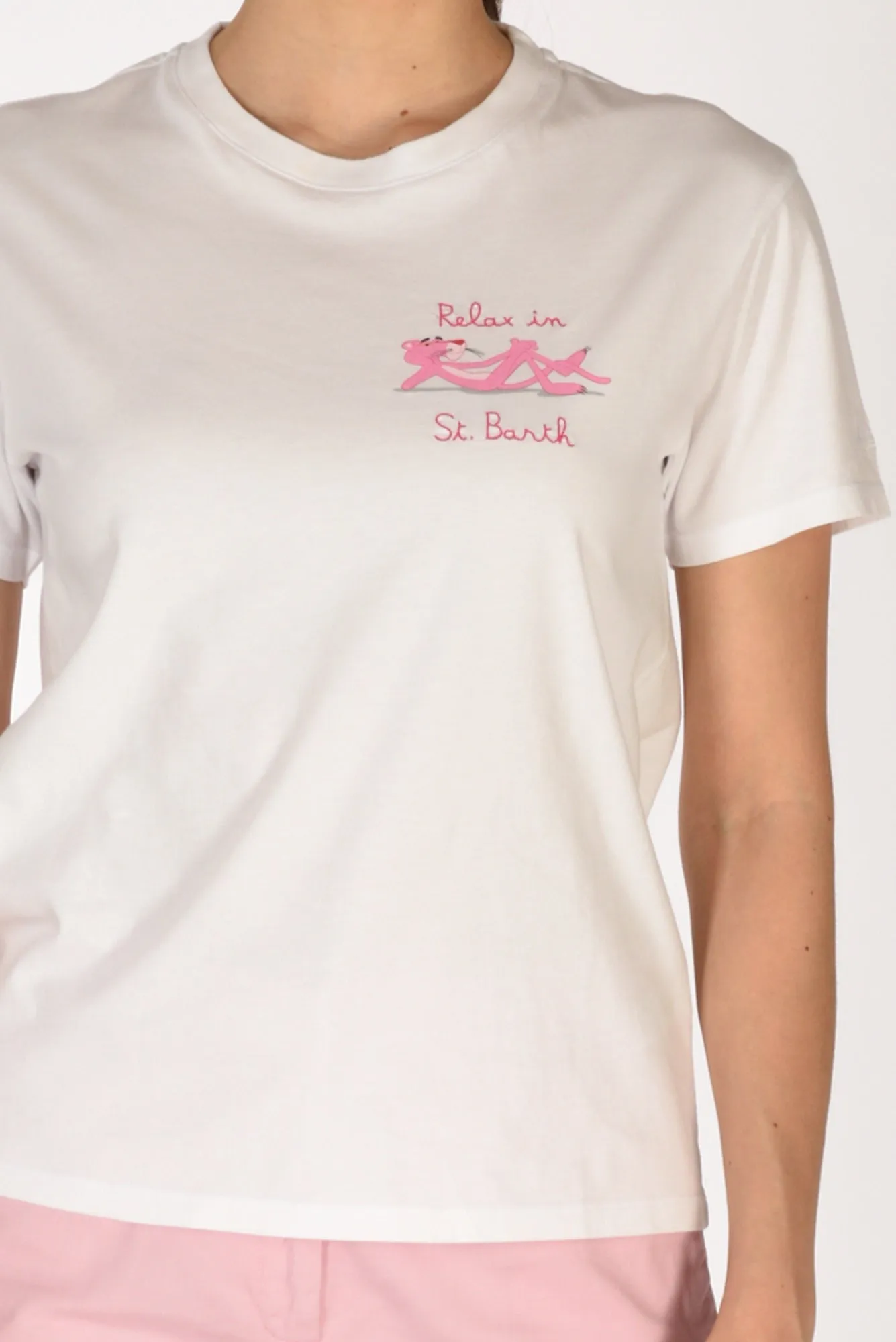 Mc2 Saint Barth Tshirt Scritta Bianco Donna