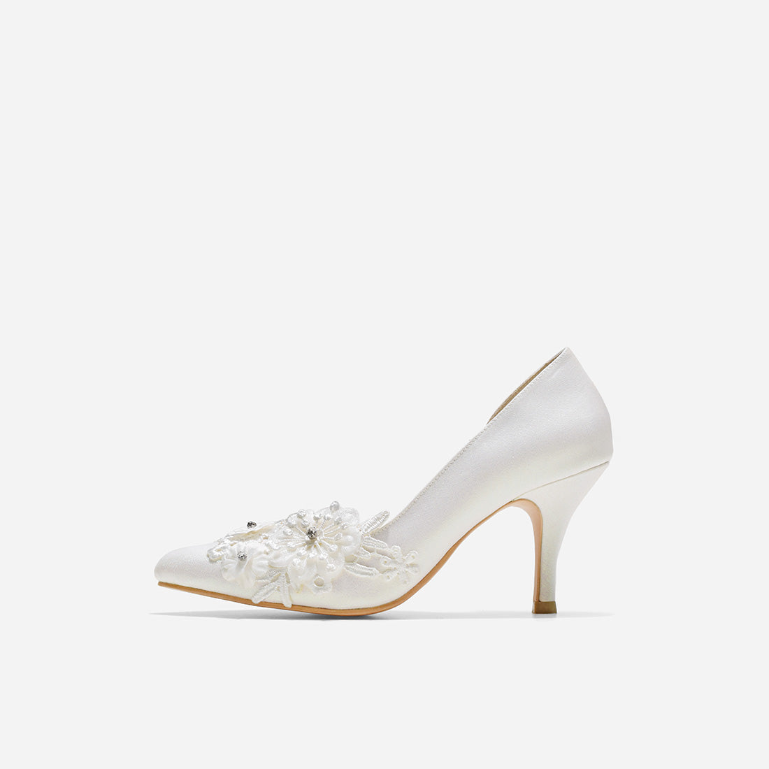 Mell Lace Cynthia White Glitter Heels