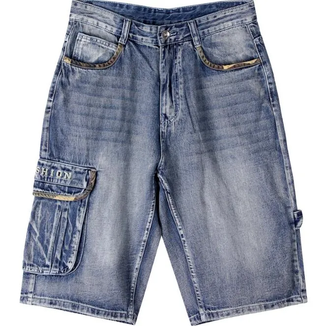 Men's Summer American Hip-Hop Style Denim Loose Baggy Short Jeans