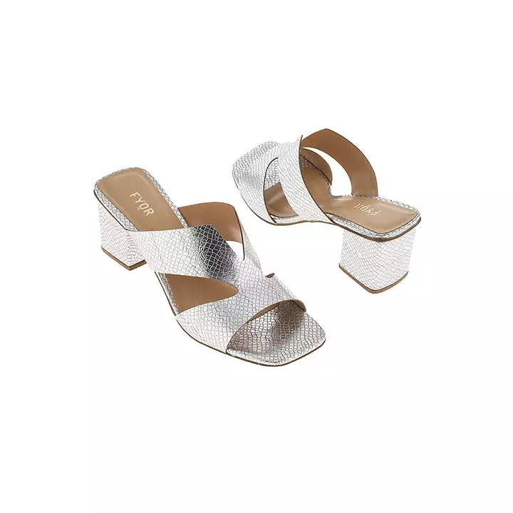 Metallic Block Heel  Sandal BCM 138