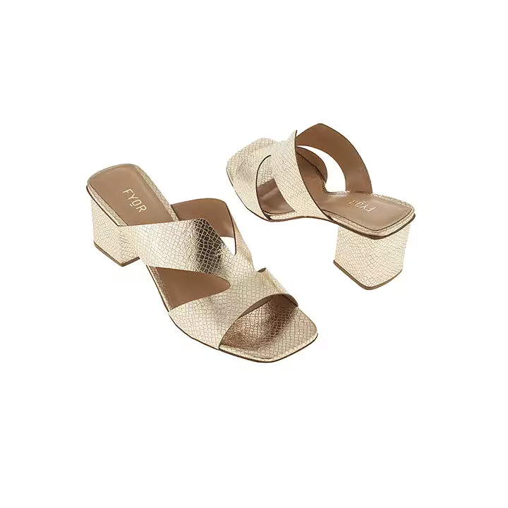 Metallic Block Heel  Sandal BCM 138