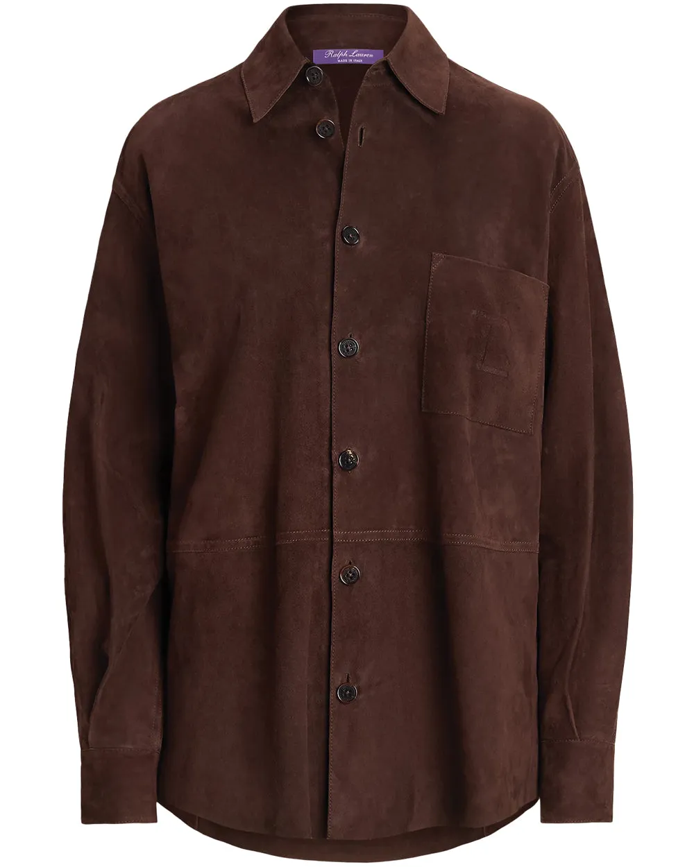 Mocha Suede Button Front Tyler Shirt