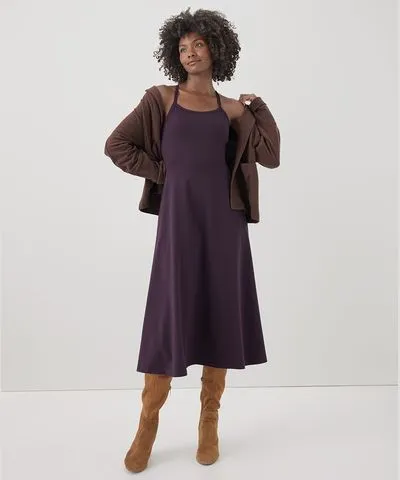 Pact Apparel Pact Organic Women Fit & Flare Midi Dress