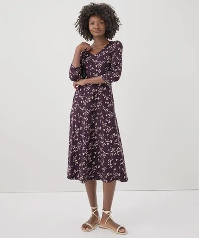 Pact Apparel Pact Organic Women Fit & Flare Party Midi Dress