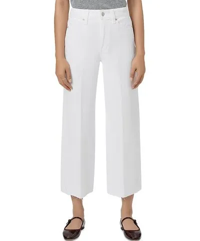 PAIGE Petites Anessa High Rise Wide Leg Jeans in Crisp White