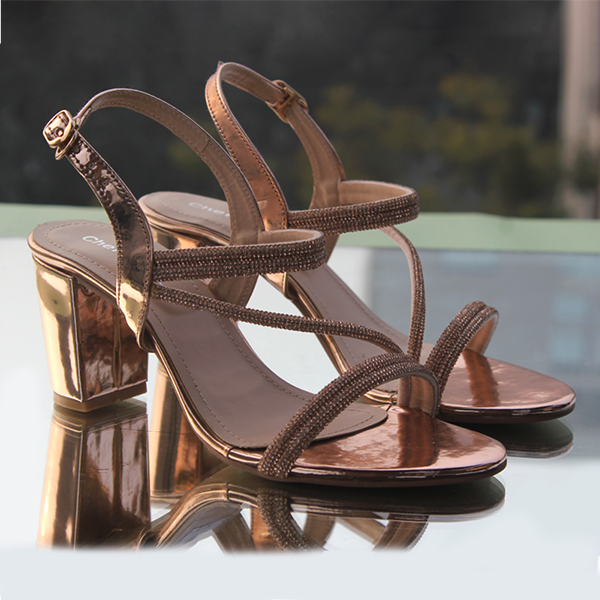 Peach Fancy & Stylish Heel Sandal for women