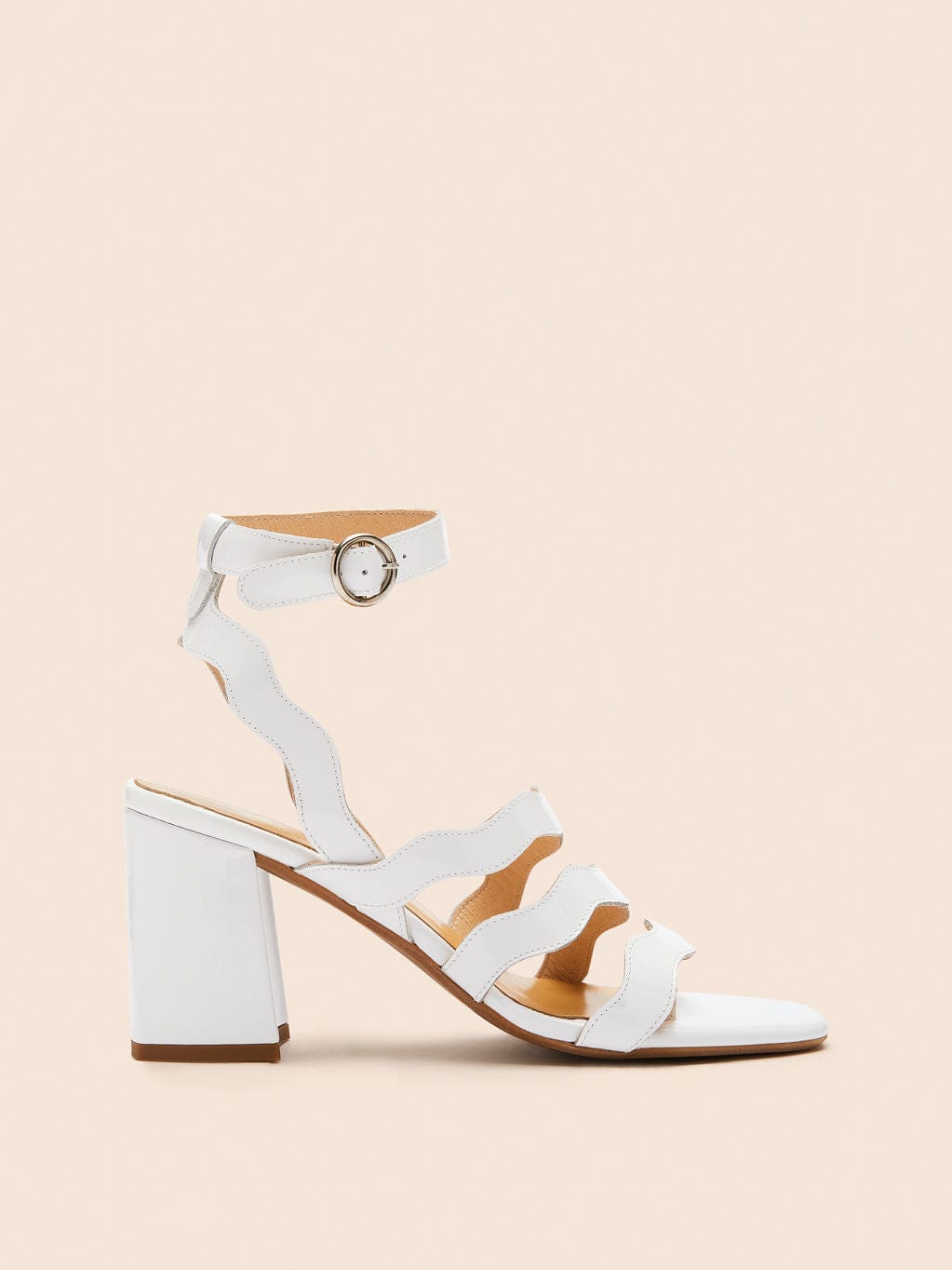 Rimini White Patent Heel