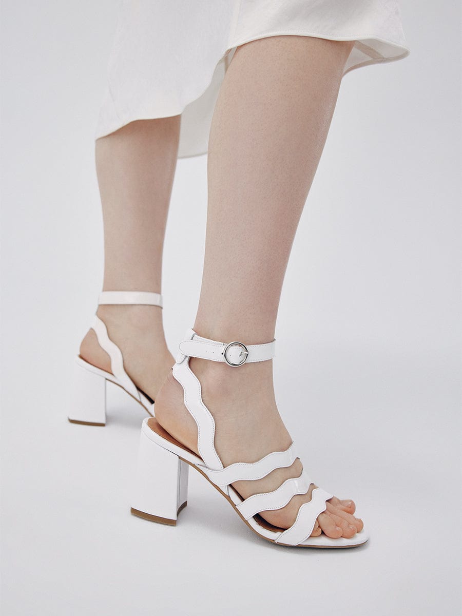 Rimini White Patent Heel