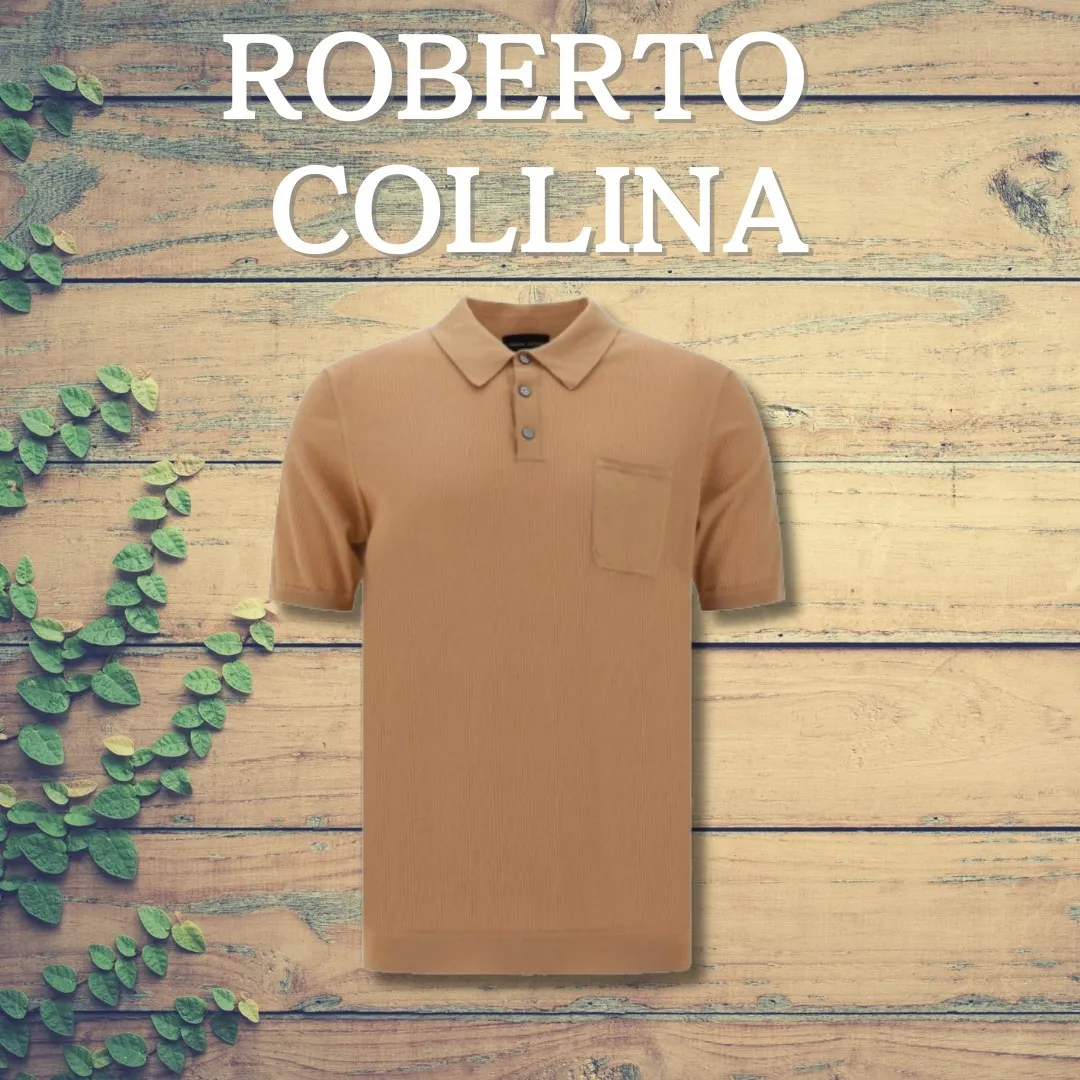 Roberto Collina  |Plain Cotton Short Sleeves Front Button Polos