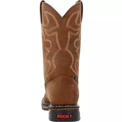 Rocky Men's Original Ride 11 Steel Toe WP Western Work Boot -Brown- RKW0419