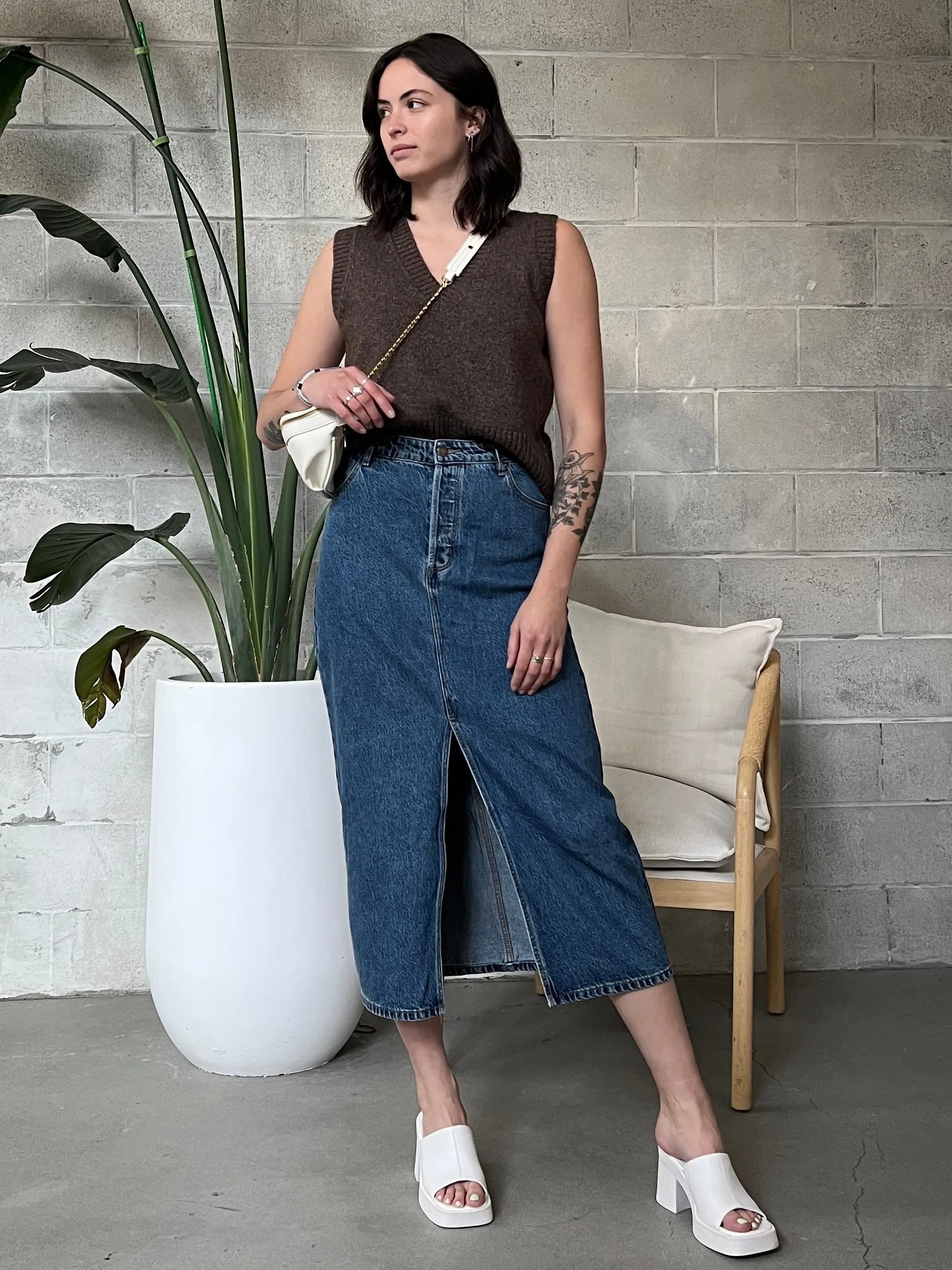 ROLLA'S Chicago Denim Maxi Skirt